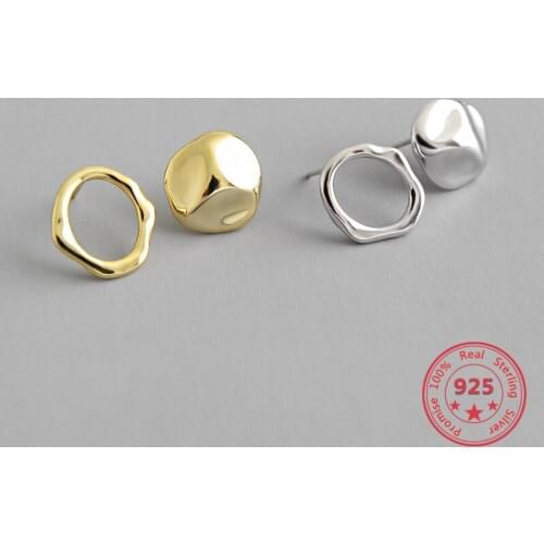 Hot Sale 100% 925 Sterling Silver Stud earrings Irregular Mushroom Shape Simple Style Wild Small Fresh Delicate Female Jewelry