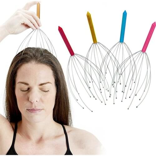 1PCS Unisex Octopus Head Scalp Relaxation Massage Pain Relief Body Massager Stress Release Relaxing Claw Metal Massager Device
