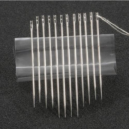 12 pcs/set Elderly needle-side hole blind needle Stainless Steel Sewing Needless threading hand household sewing