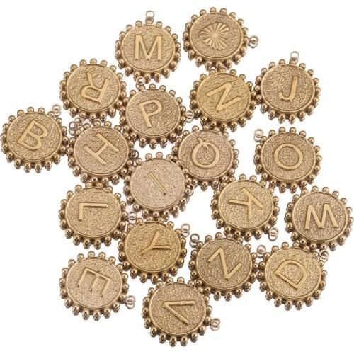 5pcs/lot Gold Stainless Steel Letter Alphabet Charms Designer Charm for Diy Bracelet Jewelry Making In Bulk Supplies Wholesale