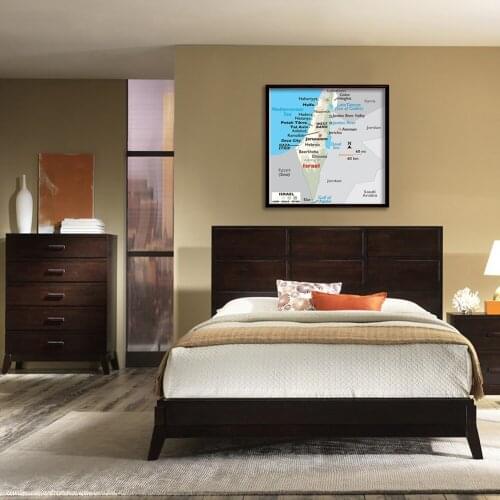 90*90cm Orographic Map of The Israel Non-woven Canvas Painting Vinyl Wall Art Poster Classroom Home Decoration School Supplies