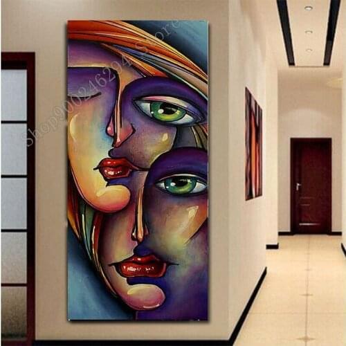 Large size full round drill Emeroidery diamond rhinestone painting diamond mosaic woman face Colorful Abstract art FF3019