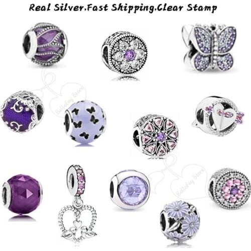Authentic 925 Sterling Silver Pave Butterfly Charms Jewelry Flower Beads Fits Original Bracelets Necklaces Bangles Women Gifts