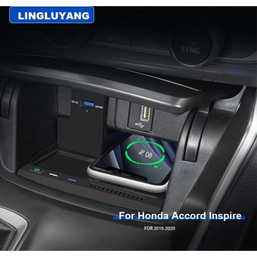 For Honda Accord Inspire 2018 2019 2020 15W car qi wireless charging phone charger charging plate mobile phone holder