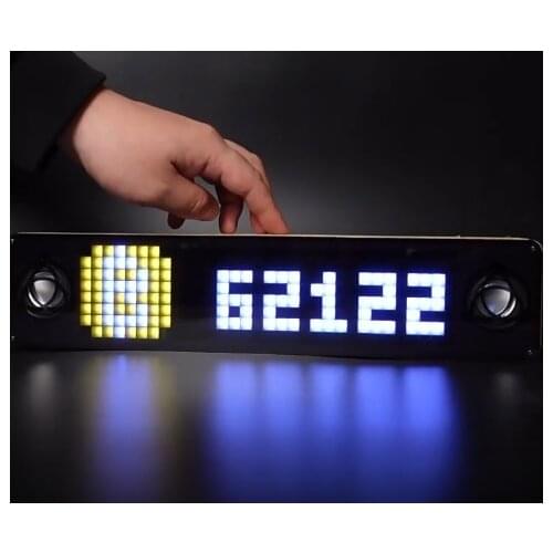 Pixel Clock DIY Kit Birch Board Housing Electronic Watch