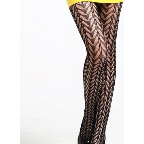 Hot Fashion Tights Stockings Tattoo Pantyhose Retro Print Jacquard Mesh Black Striped Strumpfhose Kousen For Lady 15 Style CI278