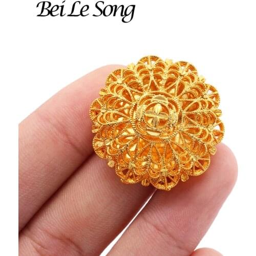 Fashion 24K Gold Plated custom trendy Rings Jewellery Accessories Wedding Couple adjustable ring Jewelry prong Gifts for Women