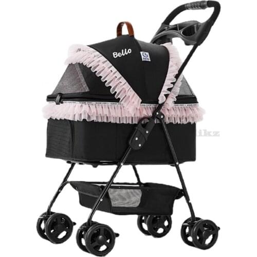 2019 Large Pet Stroller Dog Stroller High-end Dog Cart Four-wheeled Medium Large Pet Cat General Purpose Foldable Dog Cart