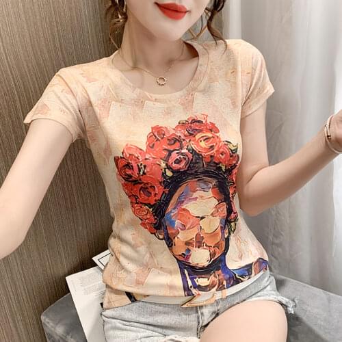 Beautiful Printed t shirt women 90s Graphic T-shirt Harajuku Tops Tee Cute Short Sleeve tshirt Female Tshirts