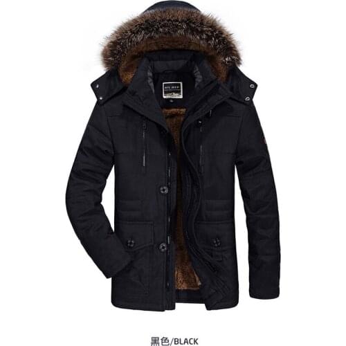 2021 New Winter Jacket Thick Casual Fur Collar Windproof Parkas Plus Velvet Warm Coat Branded Clothing