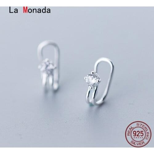 La Monada Clip On Earrings Women Minimalist Fine In Jewelry 925 Sterling Silver Ear Clip Earrings For Women Korean Fake Piercing