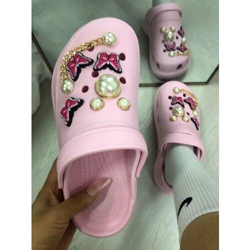 Fashion Beach Slippers Summer Cute Hole Shoes Outdoor Comfortable Mid Heel Womens Shoes Plus Size