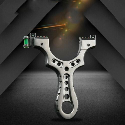 Outdoor Hunting Athletic Slingshot Stainless Steel Slingshot Using Powerful Flat Rubber Band High Power Catapult