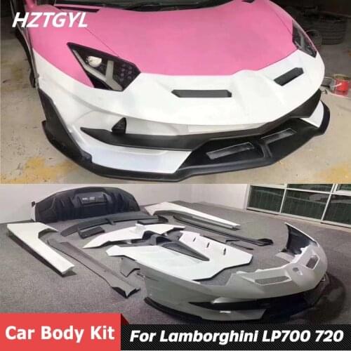 Unpainted FRP Front Rear Bumper Spoiler Side Skirts For Lamborghini Aventador Lp700 LP720 LP750 Facelift SV Style