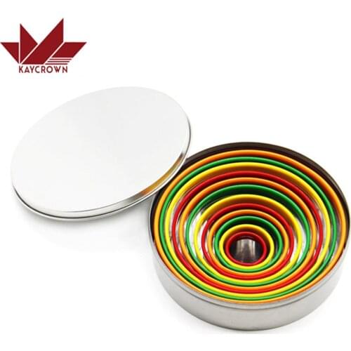 New 12PCS/SET Round Bread Mousse Cake Ring Mold Stainless Steel DIY Baking Cake Mold Wedding Cake Tools