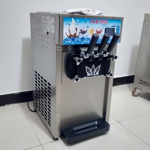 Pink Color Soft Ice Cream Machine 3 Flavors Ice Cream Makers For Home Food Truck To Use
