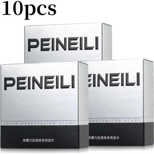 10pcs Peineili Spray for Men Anti Premature Ejaculation Prolong Penis Lasting Time 60 Minutes MINILOVE Sex Delay Wipes Pills