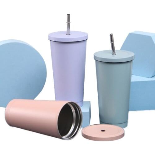 Stainless Steel Thermo Cup with Lid and Straw BPA Free Travel Cup Vacuum Flask Metal Cup Tea Cup Coffee Mug Garrafa Termica