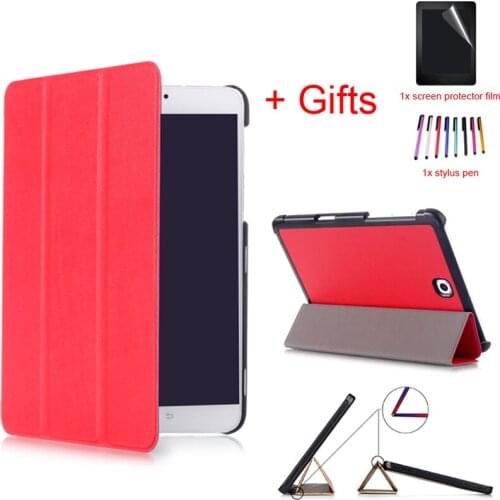 Slim Magnetic Folding Case Cover for Samsung Galaxy Tab S2 8.0 T710 T719 SM-T715 Tablet Protective Funda Cover +Film+Stylus Pen