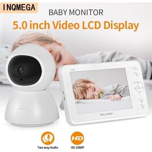 INQMEGA Baby Monitor 2MP HD Night Vision Two-Way Talk 5 Inch Nanny Video Camera 8 Lullabies Recording& Playbacking With SD Card