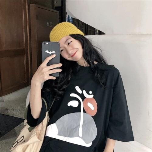 Art Abstract Style Hand-Painted Portrait Printing Short-Sleeved Womens t-Shirt 2021 Summer New Street Style Fashion Womens Top