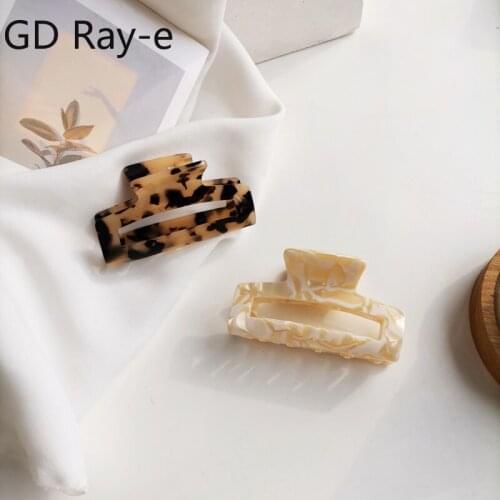 Vintage Leopard Simple Geometry Square Hair Claws Womens Hair Accessories 2522