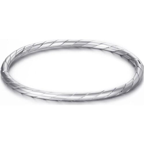 Womens Bracelet 316L Stainless Steel Silver bangle fashion Jewelry