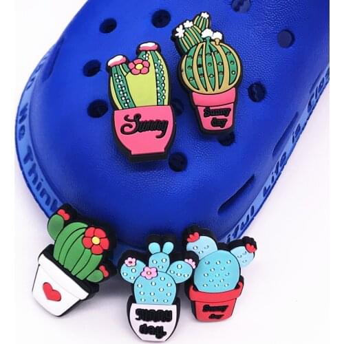 1Pcs Plants Cactus Figure Shoes Accessories Charms DIY Combination Shoe Buckle Shoes Accessories For Kids Girl Gift