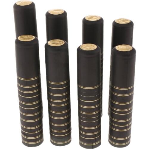 100pcs PVC Wine Bottle Heat Shrink Capsules Caps for Home Brewing 60mm Height 30-34mm