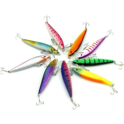 18pcs 9cm 8.5g Minnow Lure Fishing Tackle Hard ABS Plastic Bait 9 Colors With 6#Hook Isca Artificial Fishing Lures