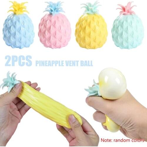 2 Pcs Anti Stress Child Fun Soft Pineapple Ball Stress Reliever Toy Fidget Adult Squishy Creativity Sensory Toy Random Color
