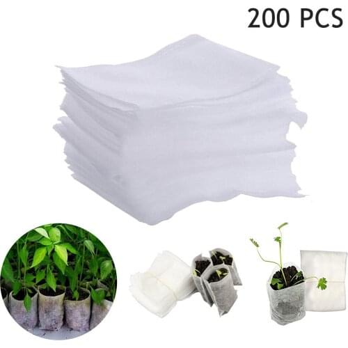 200Pcs Seedlings Bags Nursery Pots Seed-Raising Bags Non-woven Fabrics Seedling Plants Growing Planting Bags Garden Supply J80