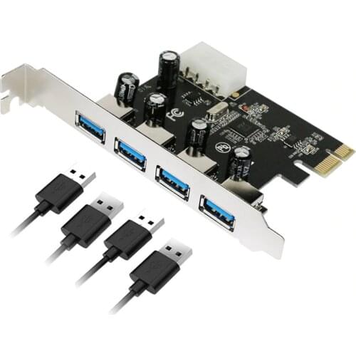 4-port USB 3.0 PCI-e Expansion Card PCI express PCIe USB 3.0 hub adapter 4-port USB 3 0 PCI e PCIe express 1x USB3 Add On Cards