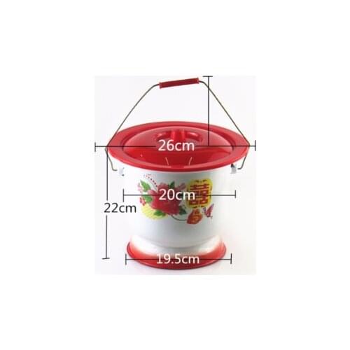 A1 Chinese Orchid barrel enamel high foot portable spittoon enlarged adult toilet elderly pregnant woman urinal