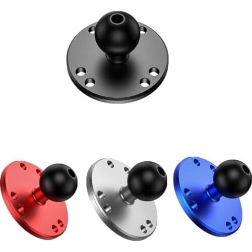 Aluminum Motorcycle Round Mounting Base Bracket to Rubber 1 InchBall Head Mount for Action Camera for Smartphone GPS