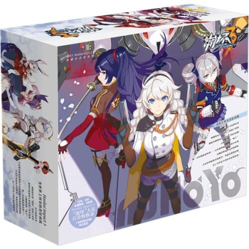 Anime Honkai Impact 3 Toy Gift BOX Model Keychain Badge Pin Postcard Water Cup Bookmark Mirror Poster Fridge Sticker