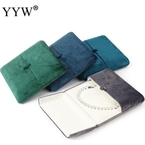 Velvet Necklace Box Corduroy Square Durable Wedding Party Gift Box 185x185x40mm Luxury Jewellry Box Women expositor collares