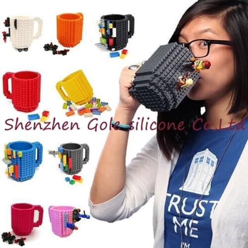 Free Shipping 30pcs/lot Build-On Brick Mug Type Building Blocks Coffee Cup DIY Block Puzzle Mug