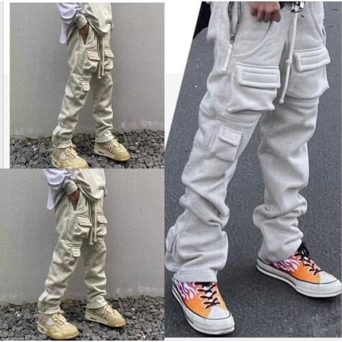 New Harajuku travis scott Drawstring Sweatpants Mens Oversize Street Loose drakeCasual Trousers Solid Baggy Hip Hop Track Pants