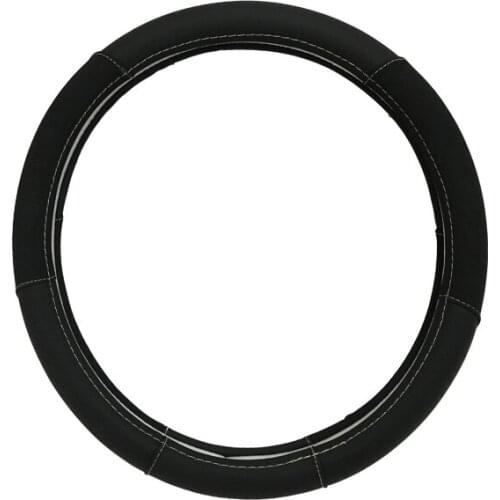 38CM Black Soft Universal High Quality Fashion PU Leather Car Auto Steering Wheel Cover