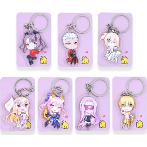 Fate Grand Order Keychain Double Sided Comic Keyring 7 styles Anime acrylic Key Chain Accessories PCB52-57