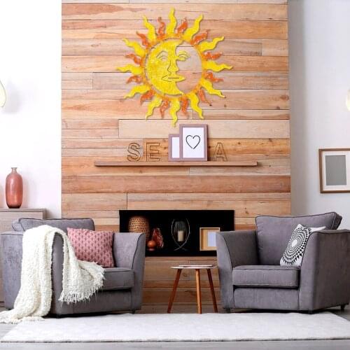 HOT Metal Wall Art Decoration Wrought Iron Sun Hanging Ornaments for Home Living Room Garden Decoration