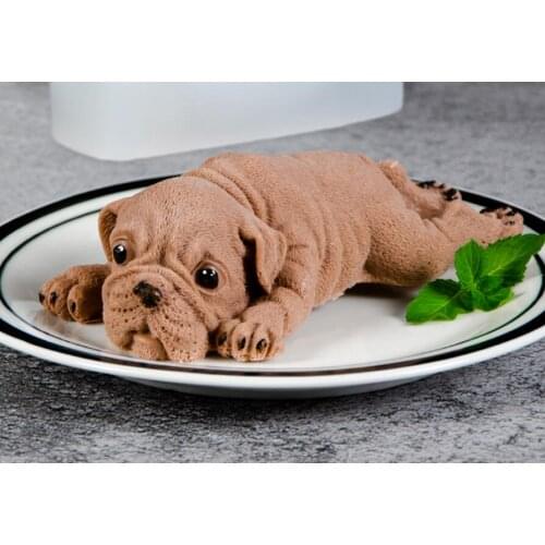 Dirty dog 3D Silicone Mold for Fondant Chocolate Candy mousse cake 2 size Silicone Resin aroma Mold 3D Shar Pei Dog Cake Mould