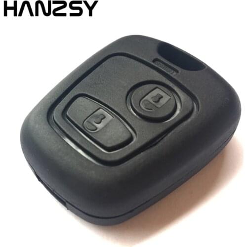 HANZSY Car key shell case For Peugeot 307 107 407 207 2 button Remote Key Blank Cover Fob Replacement /Without Blade