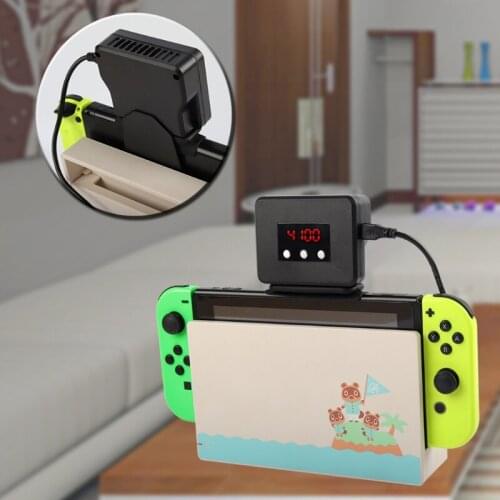 G5AA Host Cooler Radiator Base for NS Switch Console, External Heat Sink Temperature Display Cooling Fan