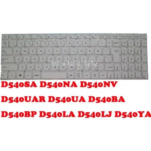 Laptop Keyboard For ASUS D540SA D540NA D540NV D540UAR D540UA D540BA D540BP D540LA D540LJ D540YA White Without Frame Japanese JP