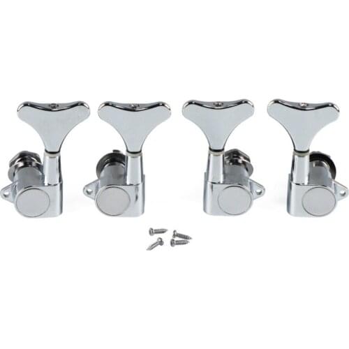 New 4pcs 2L2R Sealed Keys Bass Machine Heads Strings Tuning Pegs Tuner Chrome For 4 String Bass