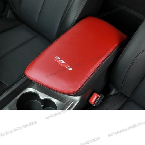Lsrtw2017 carbon fiber leather car armrest cover for changan cs55 plus 2019 2020 2021 cs55plus accessories carpet mat auto