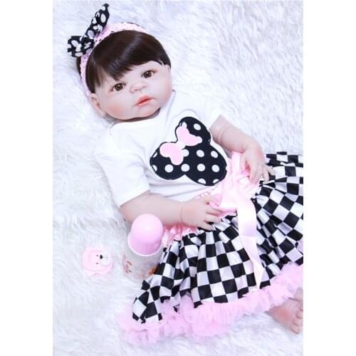 Lovely bebe girl dolls reborn 22"55cm full body silicone reborn dolls fashion children gift dolls play house toys bonecas