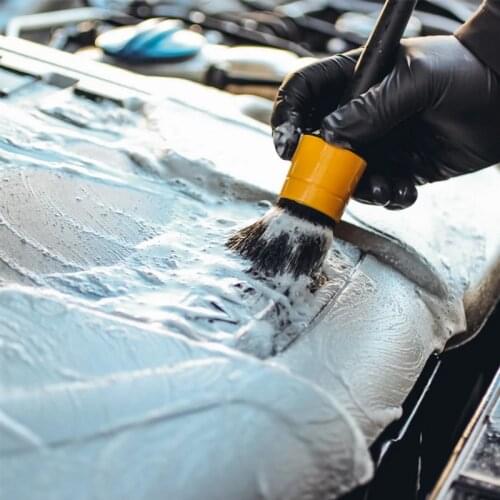 Master D71025 688 Plastic Handle Round brush Soft Bristle Hair 5PCS Car Cleaning Brush Auto Detailing Brush Set